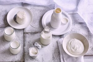Assortiment produits laitiers frais