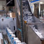 Chaine de briques de lait usine