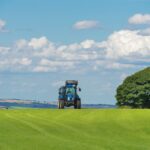 tracteur champ herbe arbre