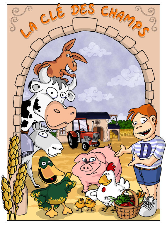 Dessin, logo, humour de ferme pédagogique