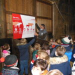 Panneau à la ferme, pédagogie, éleveur, scolaire, école, visite